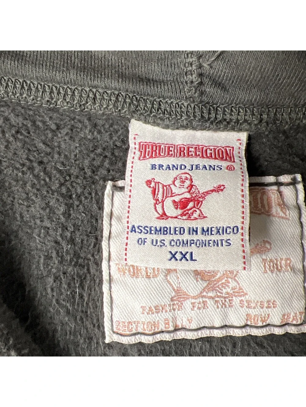 Vintage True Religion Zip Hoodie Mens XXL Green Motorcycle Club Detroit Y2K